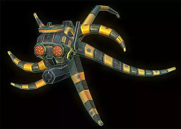 Octopus spider with glowing eyes Free low-poly 3D model