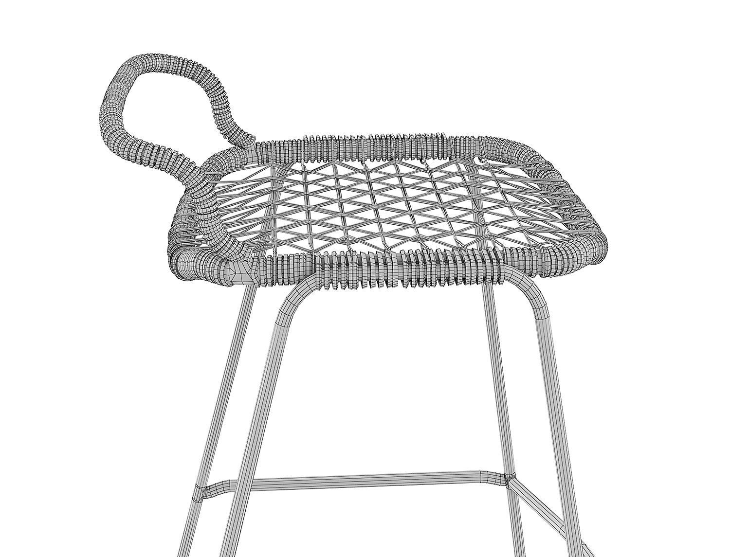 Bar Stool Allu Restaurant GervasoniPoliform 3D model_8