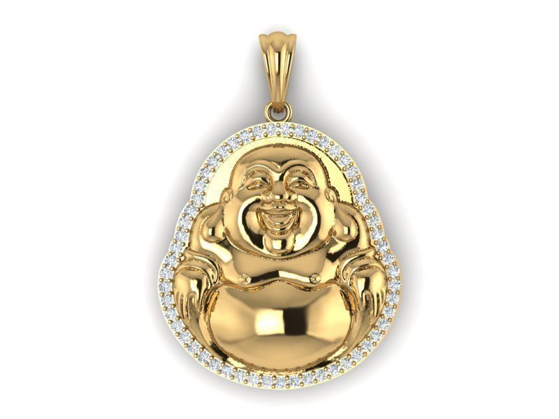Buddha pendant 3D print model_1