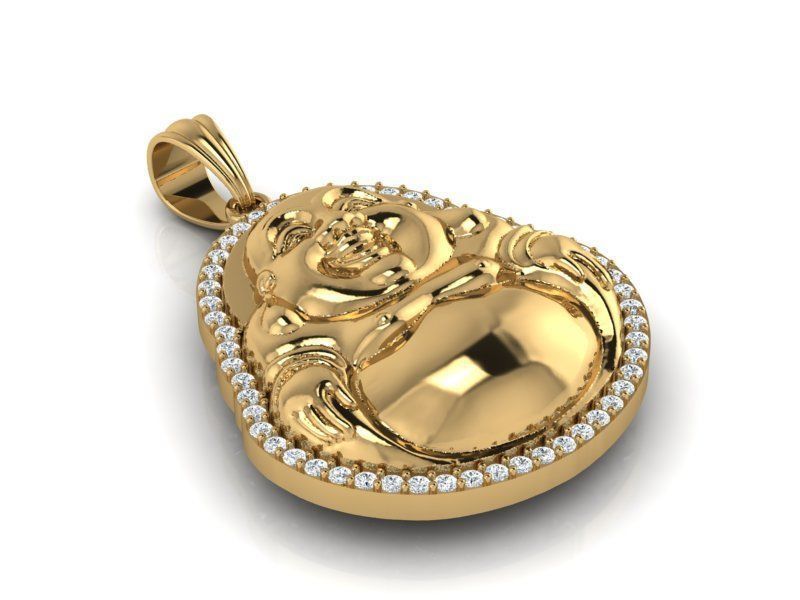 Buddha pendant 3D print model_3