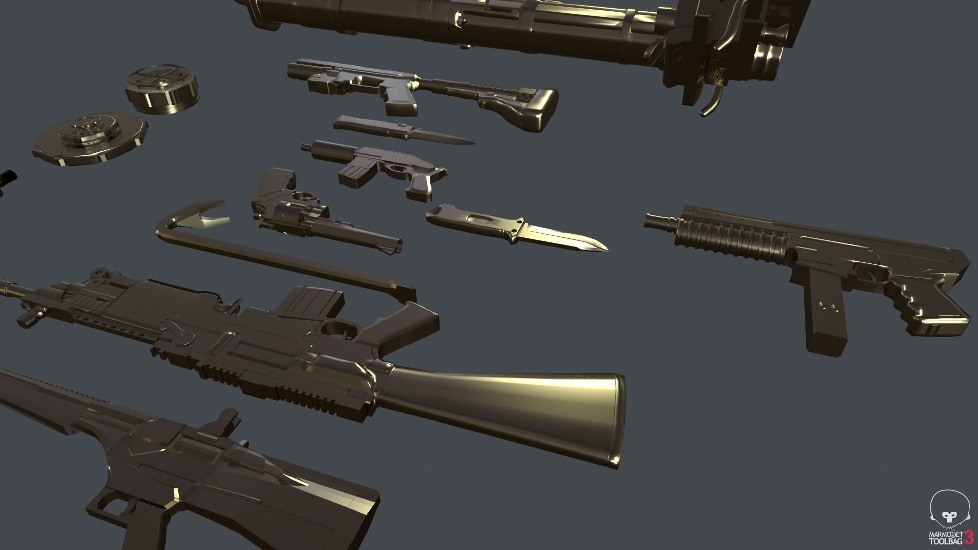 Armament Ready for Killing Zombies Pack Low-poly 3D model_2
