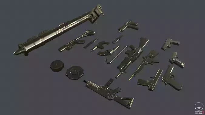 Armament Ready for Killing Zombies Pack Low-poly 3D model