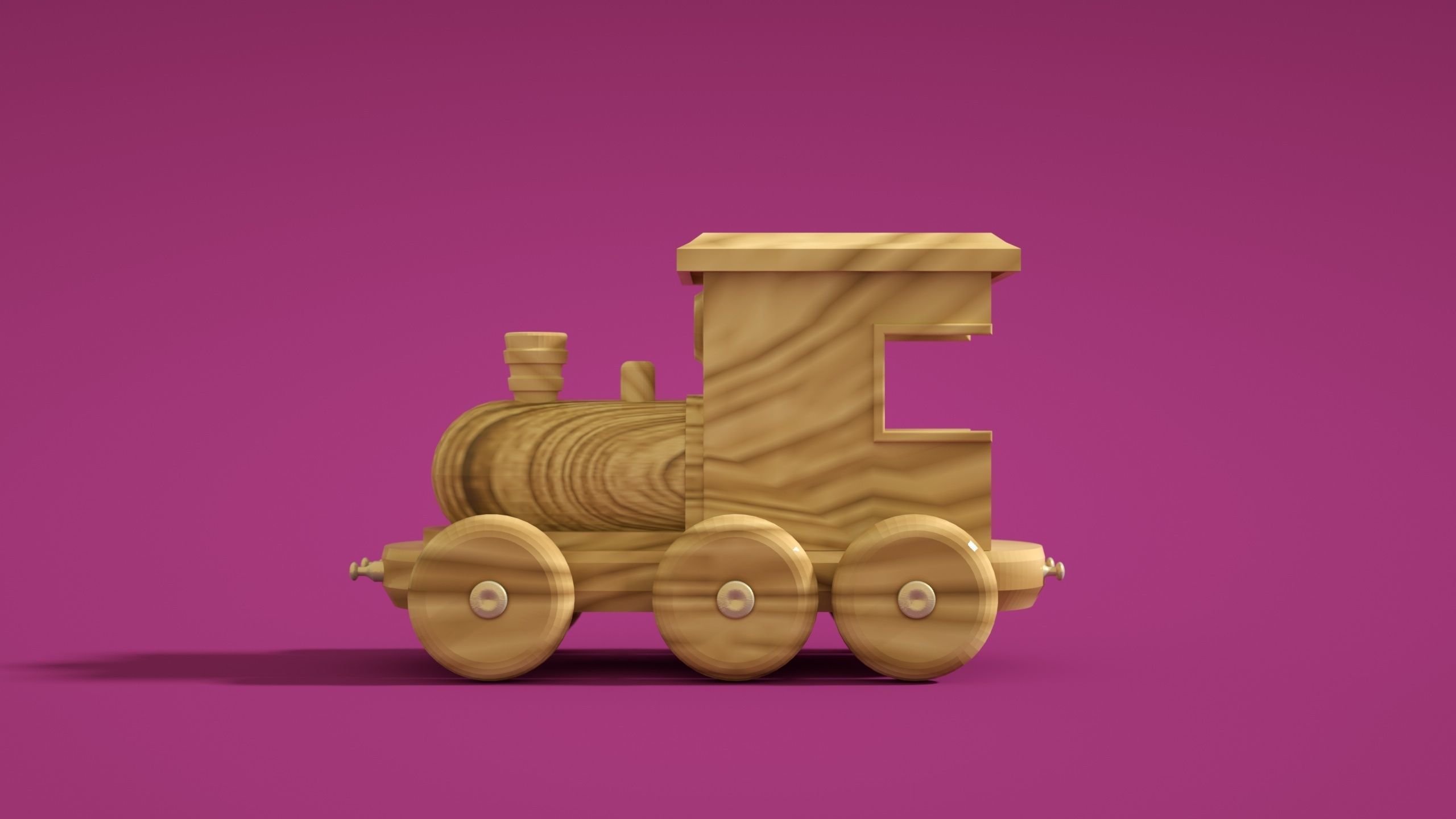 Train kids toy Low-poly 3D model_4