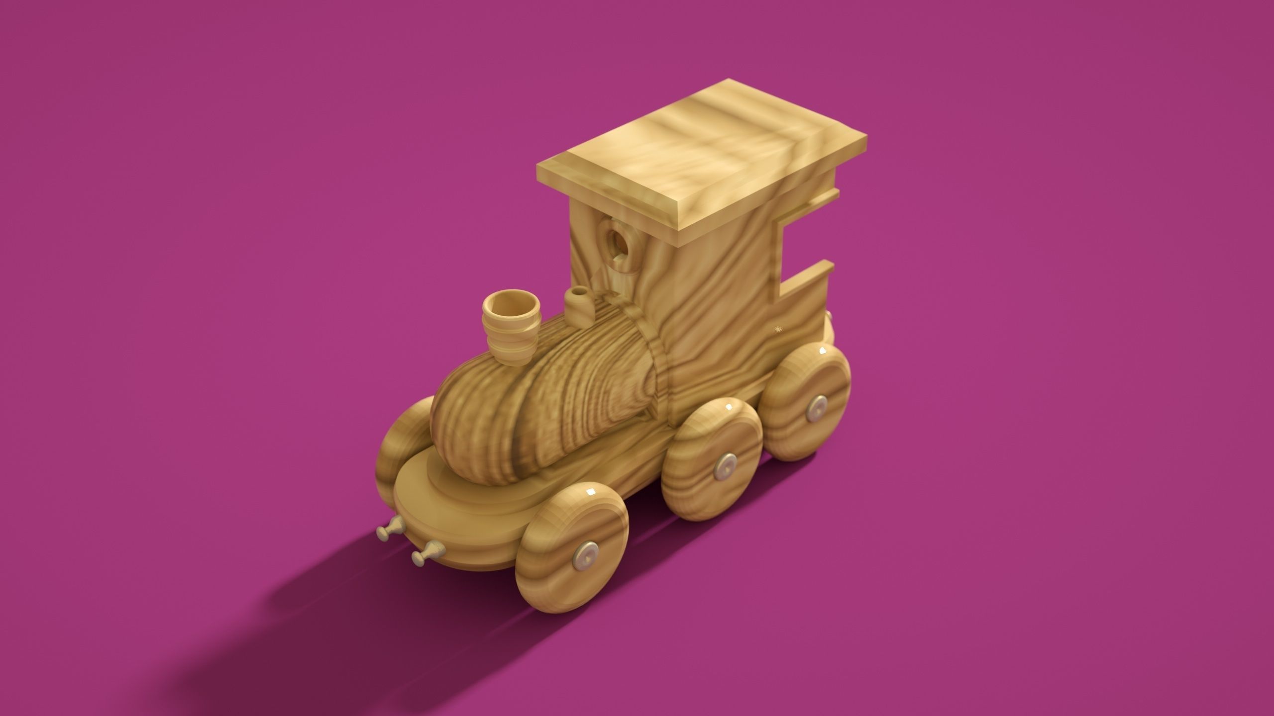 Train kids toy Low-poly 3D model_1