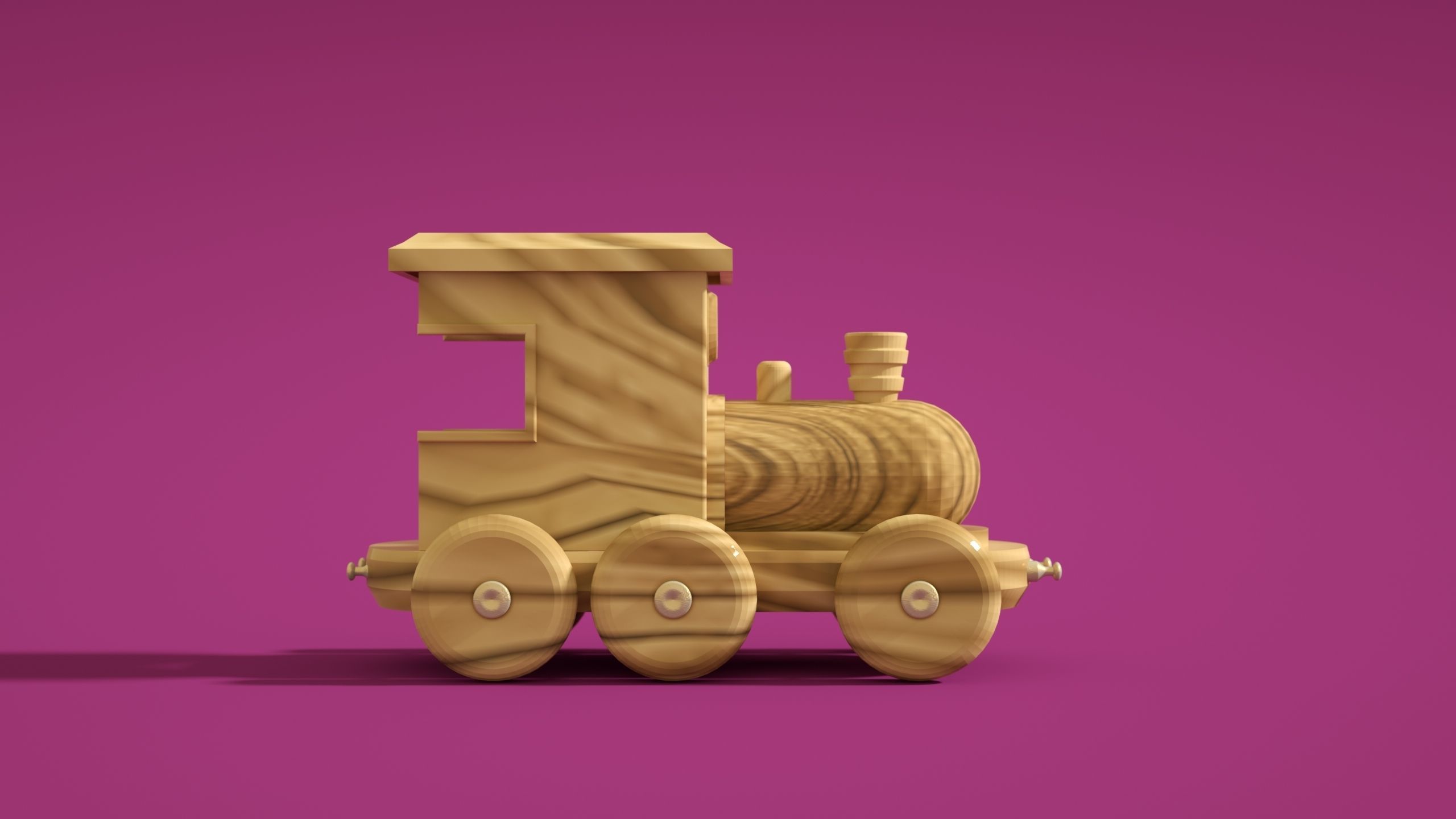 Train kids toy Low-poly 3D model_5