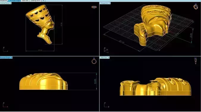 kingtut gold - plated pendant with hearts