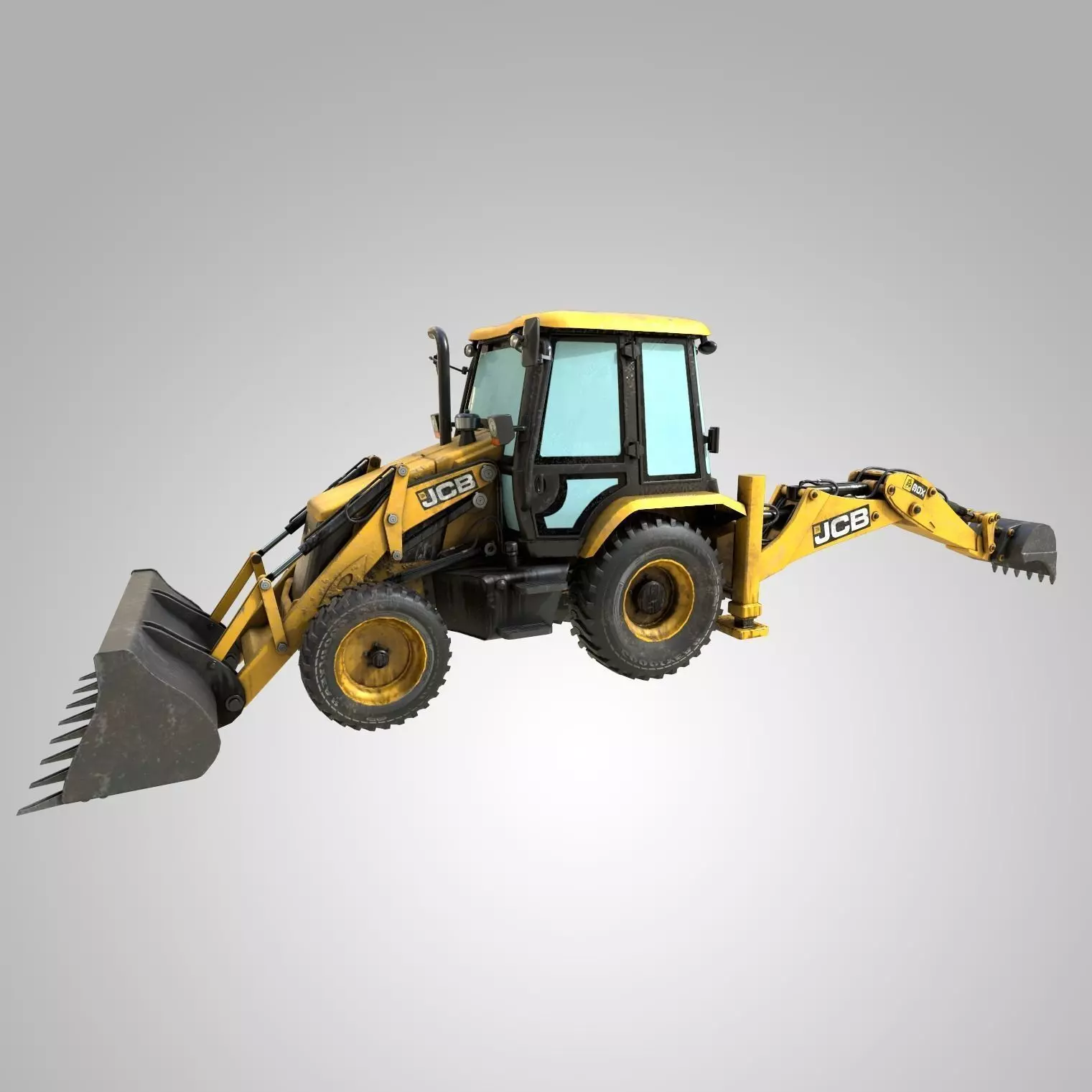 Rigged Excavator - Maya Rig Low-poly 3D model_0