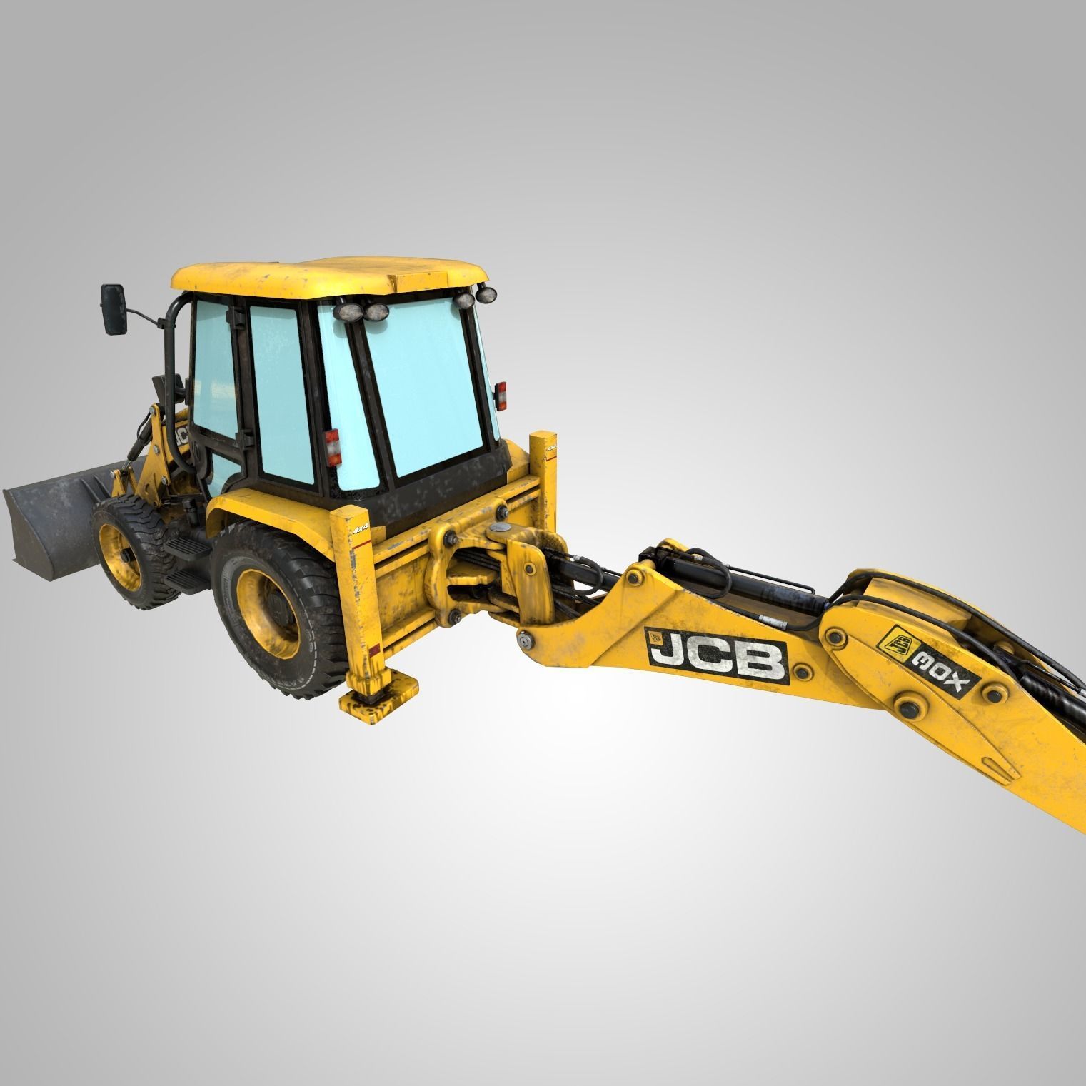 Rigged Excavator - Maya Rig Low-poly 3D model_2