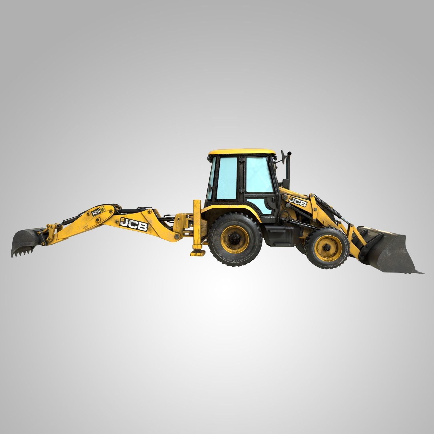 Rigged Excavator - Maya Rig Low-poly 3D model_4
