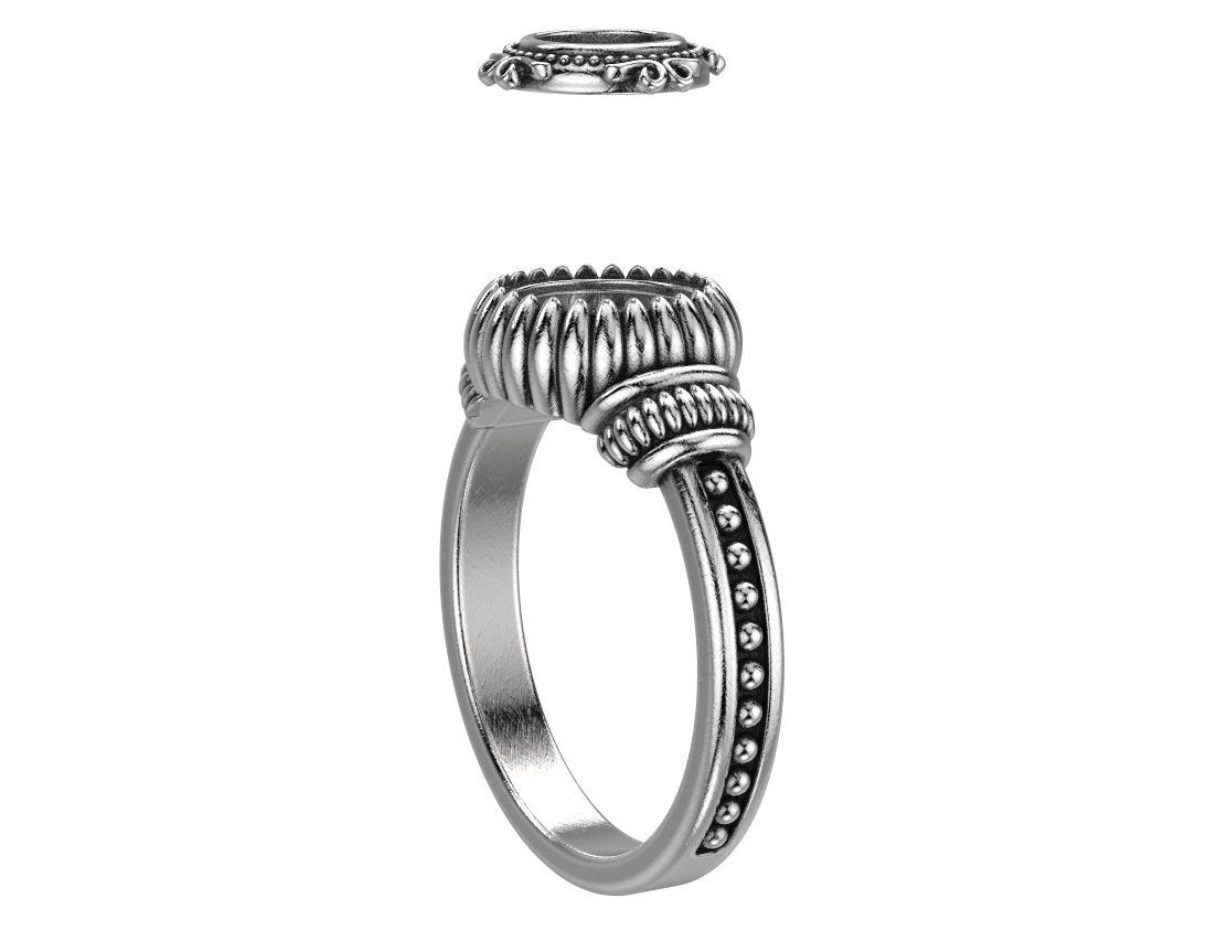 Stylish ring with a large diamond 443 3D print model_14
