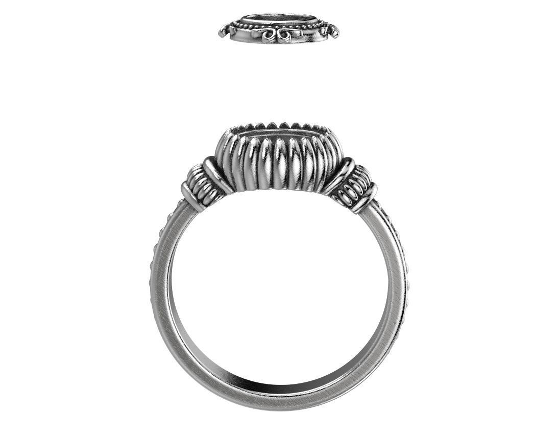 Stylish ring with a large diamond 443 3D print model_15