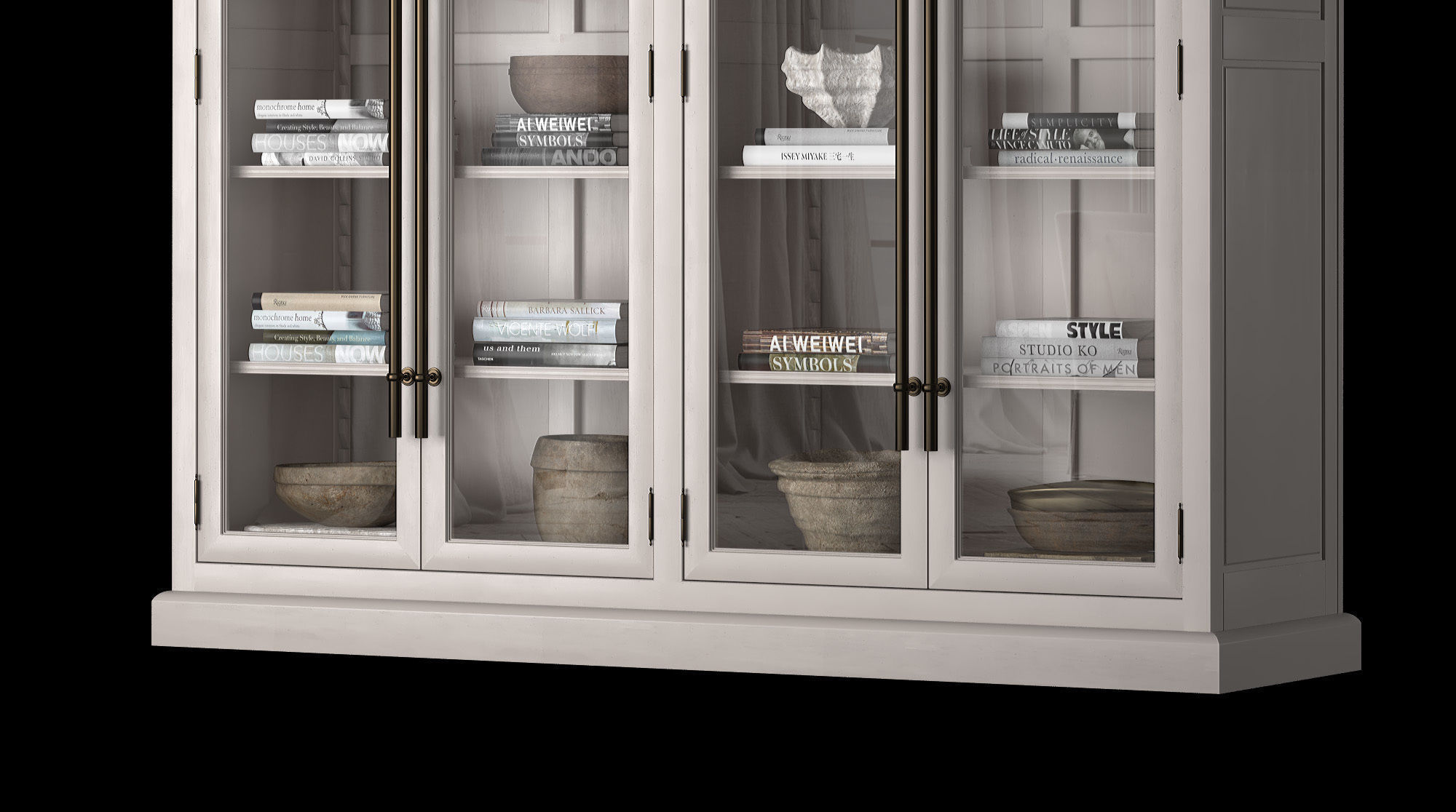 Double Bookcase 3 colors 3D model_6
