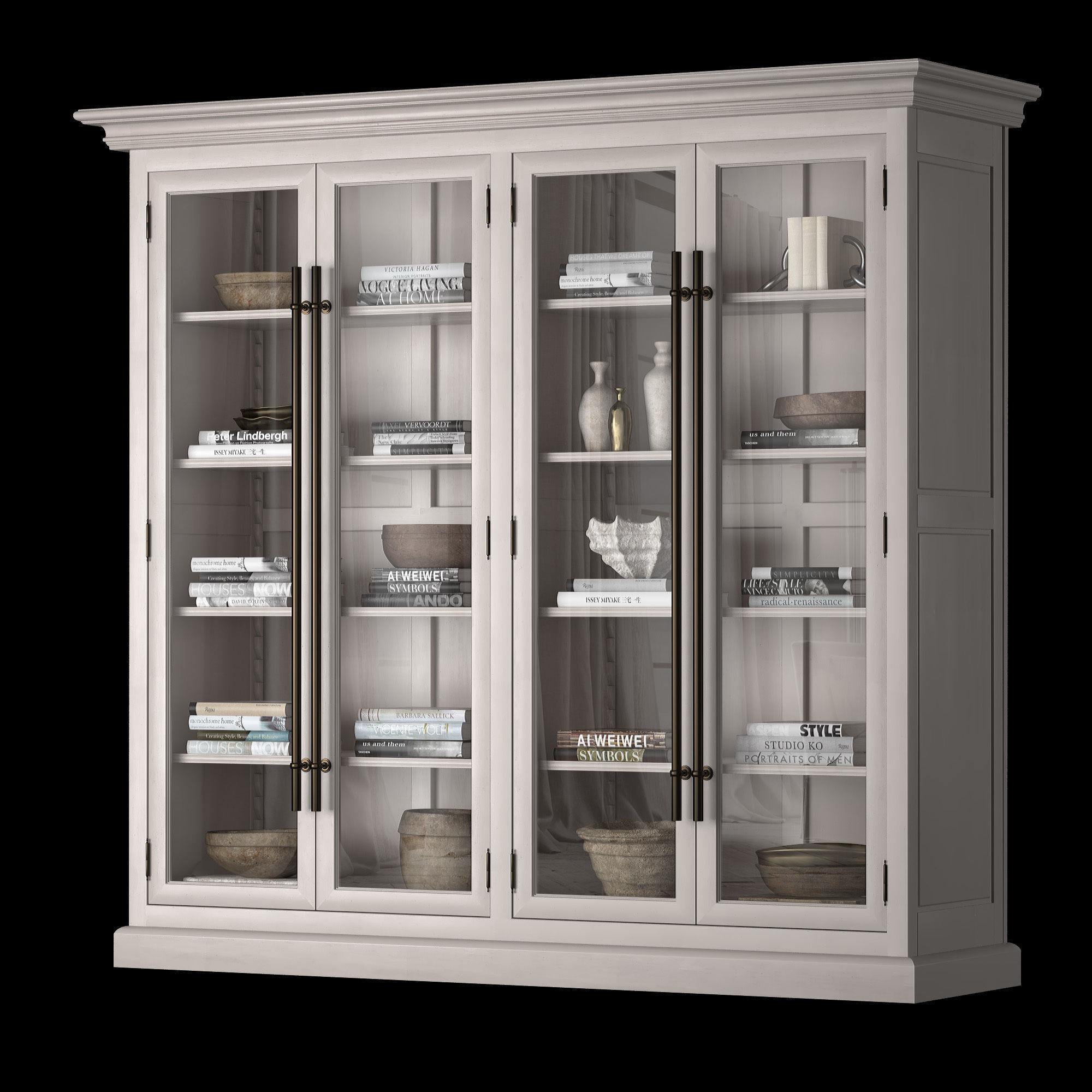 Double Bookcase 3 colors 3D model_4
