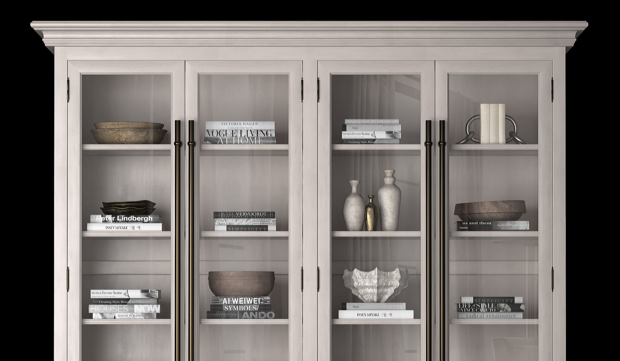 Double Bookcase 3 colors 3D model_7