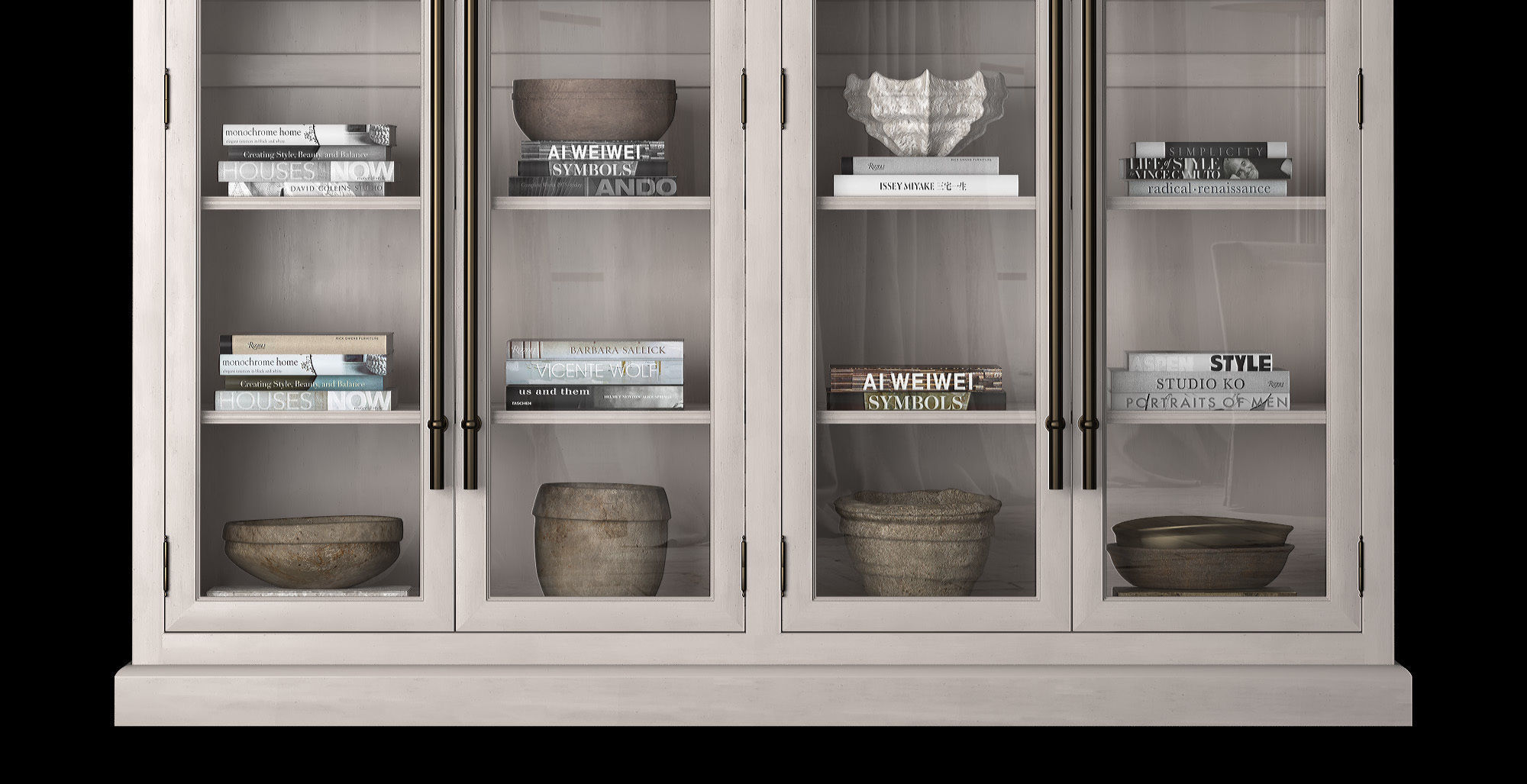 Double Bookcase 3 colors 3D model_8