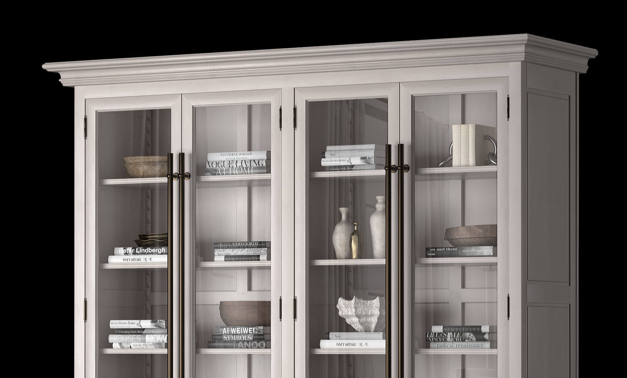 Double Bookcase 3 colors 3D model_5
