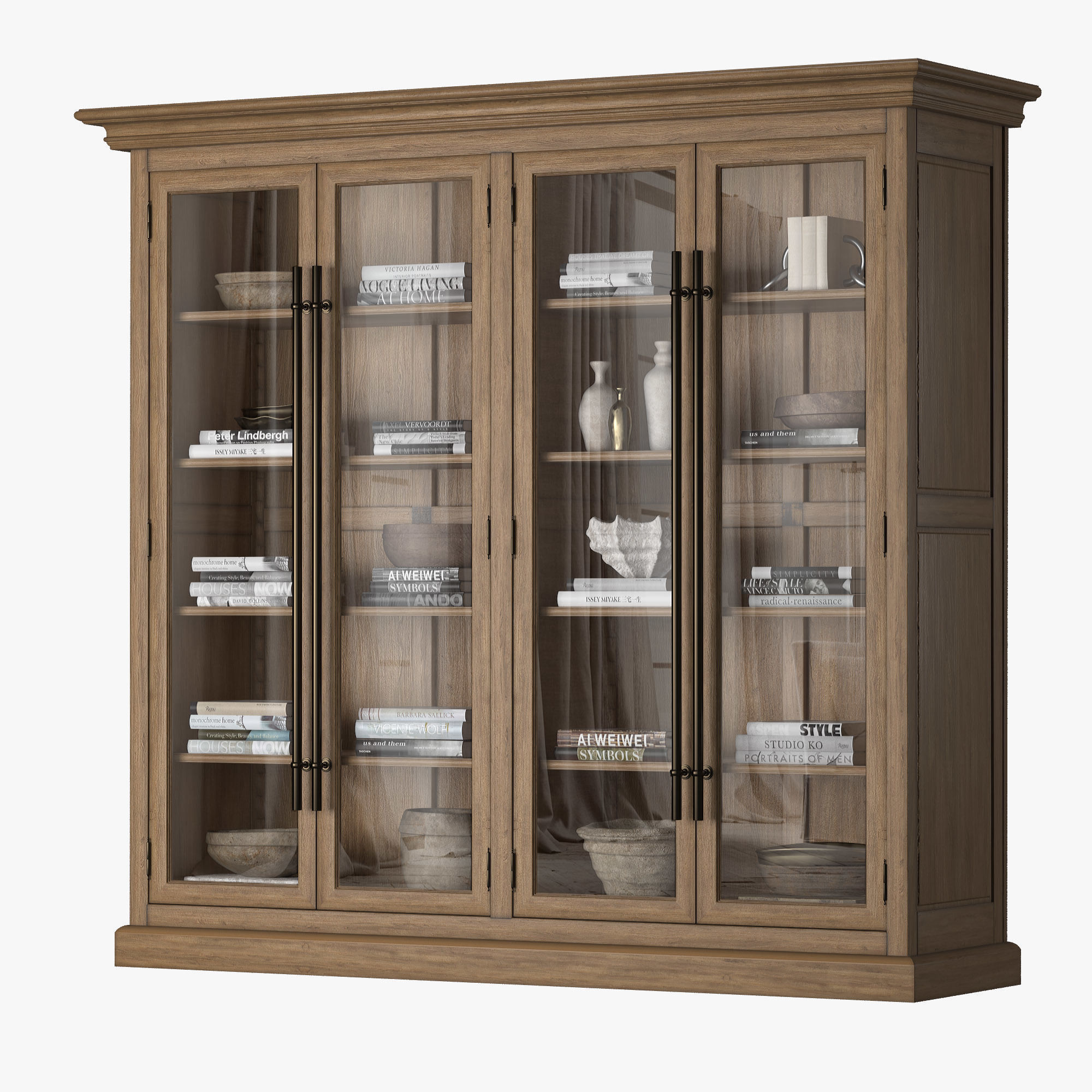 Double Bookcase 3 colors 3D model_10