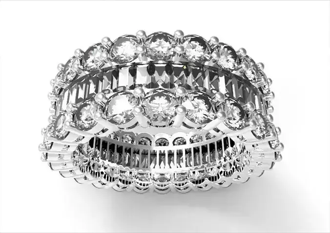 full claw set diamond round and rectangle