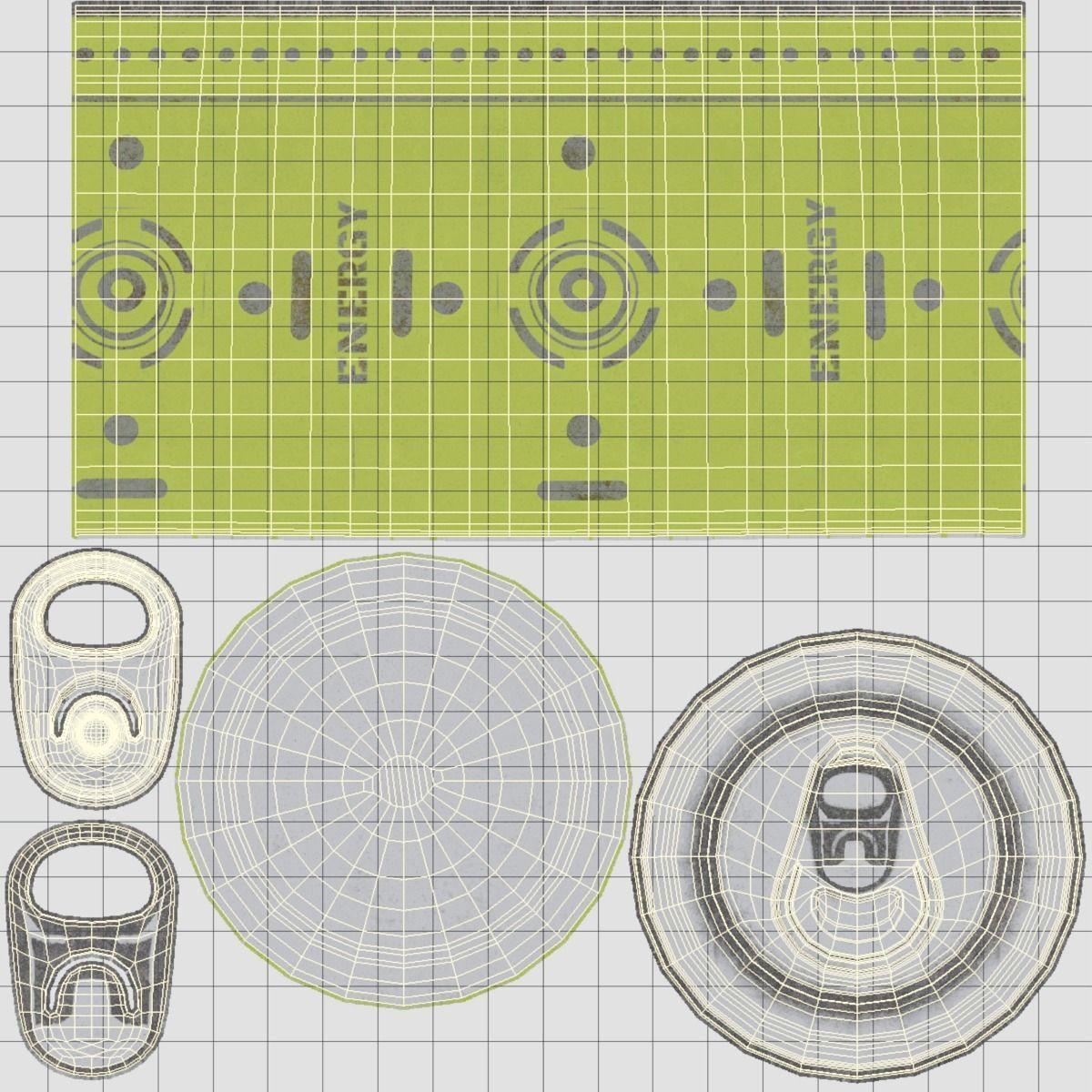 Can Collection for games Low-poly 3D model_4