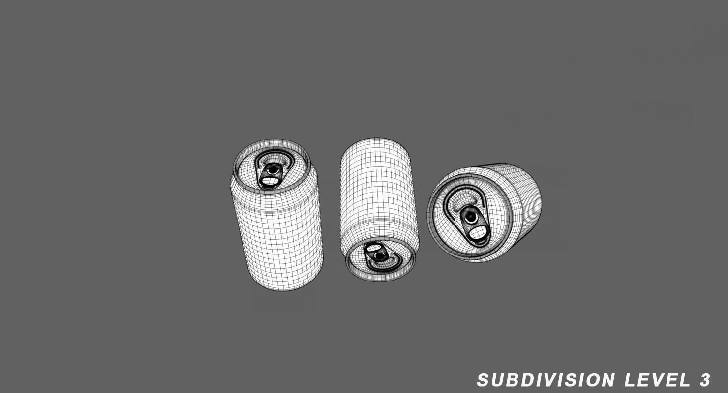 Can Collection for games Low-poly 3D model_7