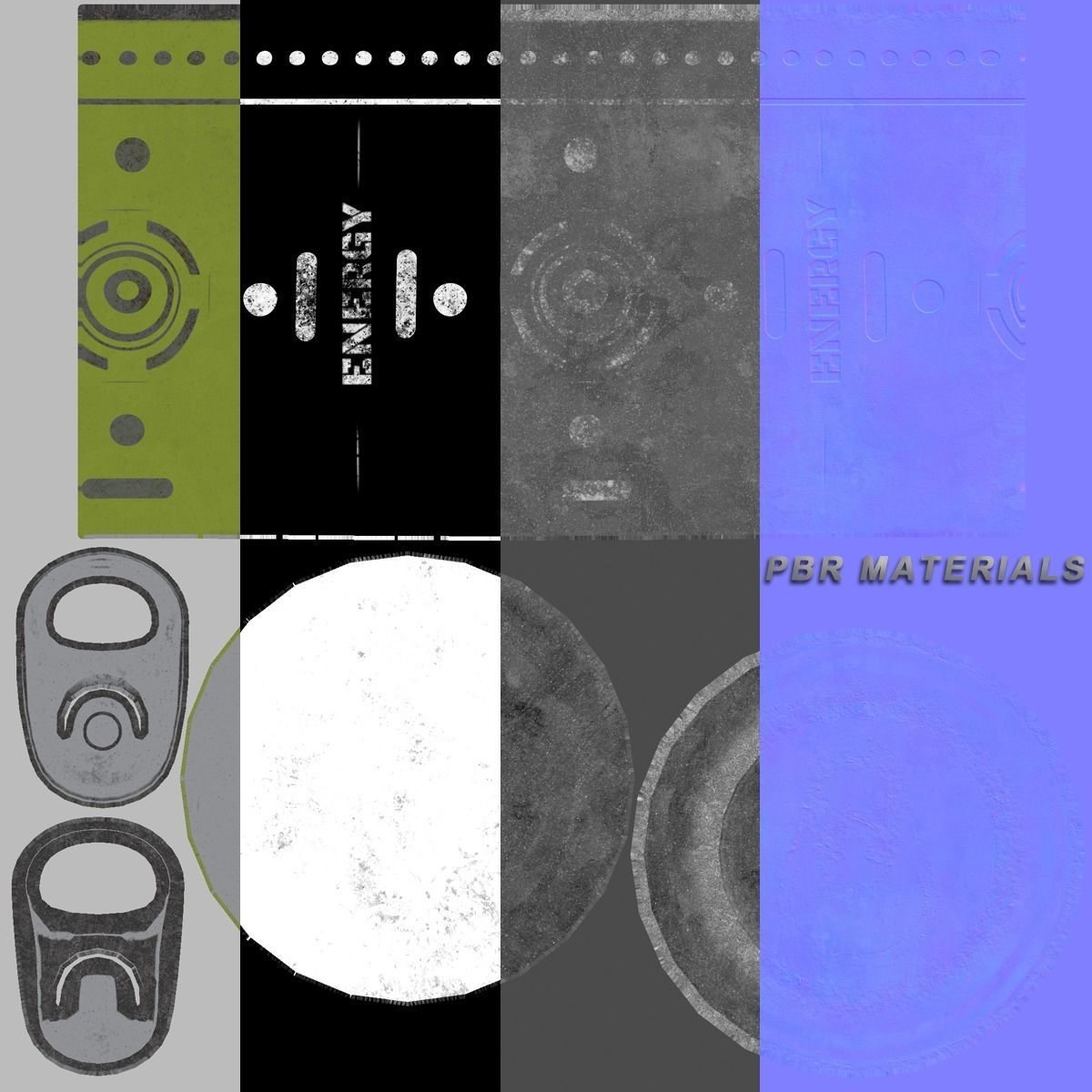 Can Collection for games Low-poly 3D model_5