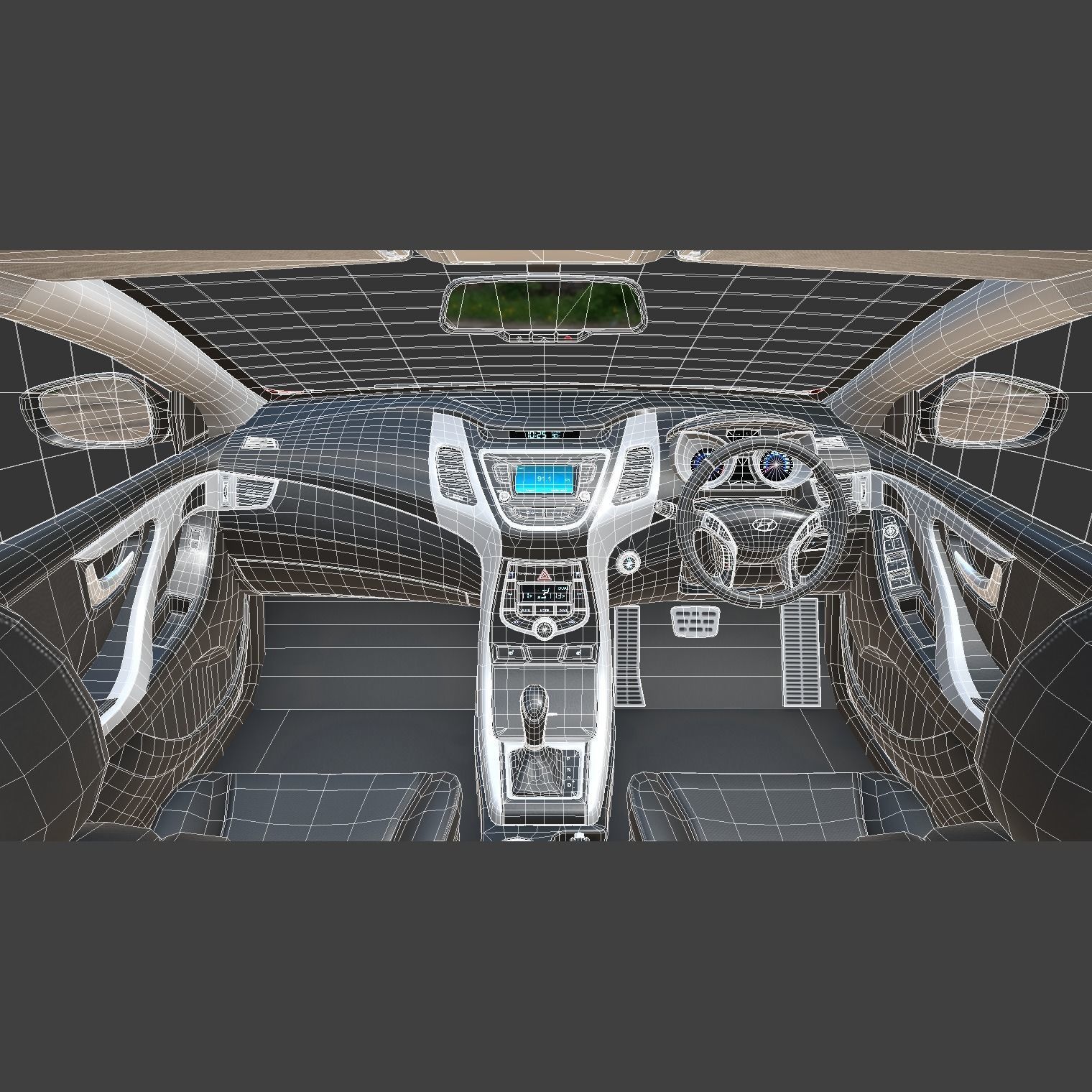 Hyundai Elantra 2016 Low-poly 3D model_6