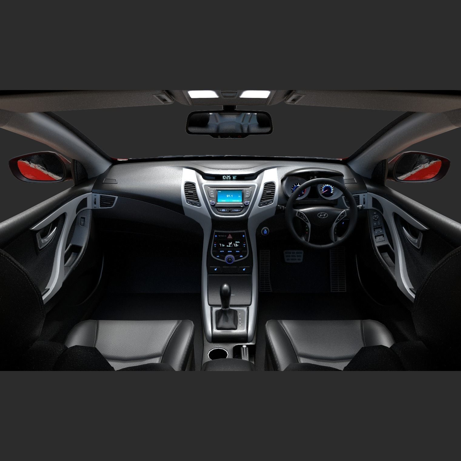 Hyundai Elantra 2016 Low-poly 3D model_3