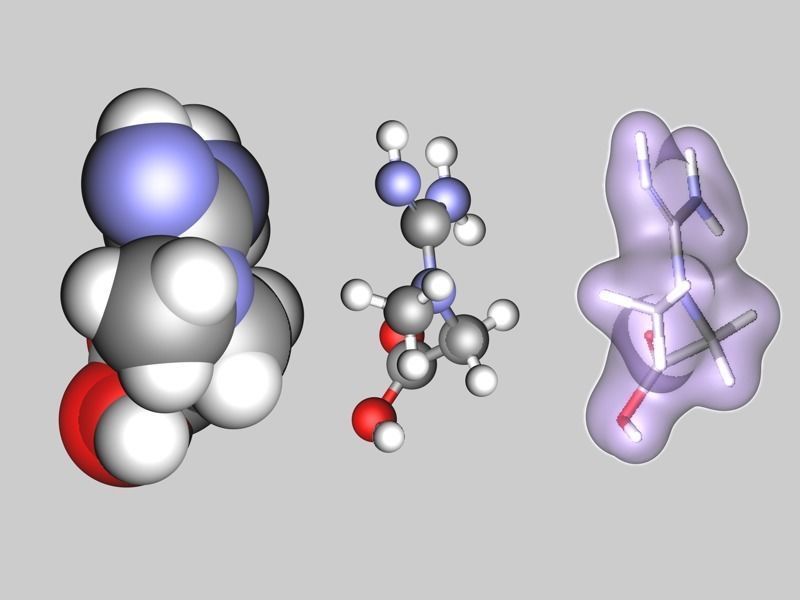 Creatine molecule 3D model_6