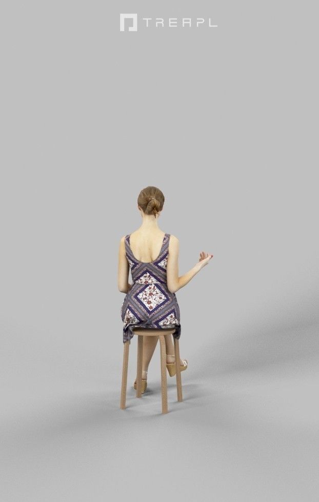 Aspiration A Caucasian Female Sitting In A Cafe smiling 3D model_6