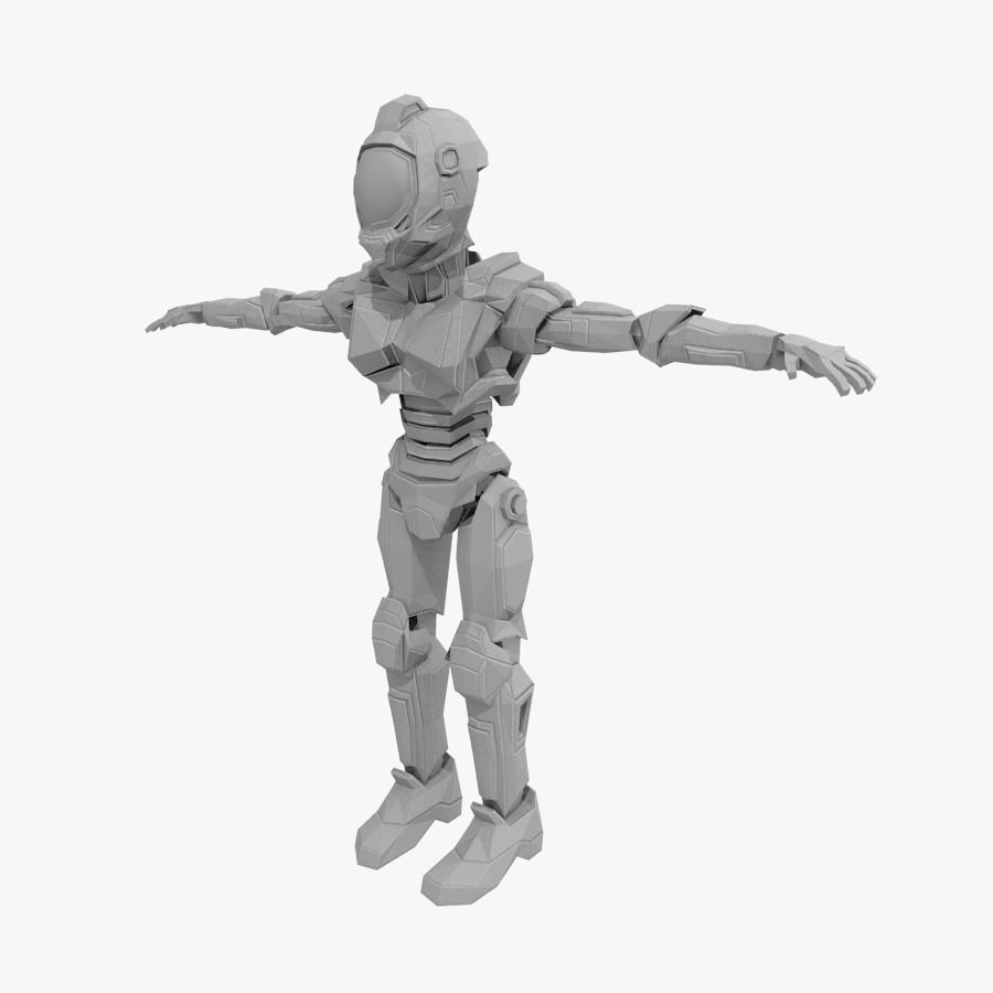 Android Robot Low-poly Low-poly 3D model_8