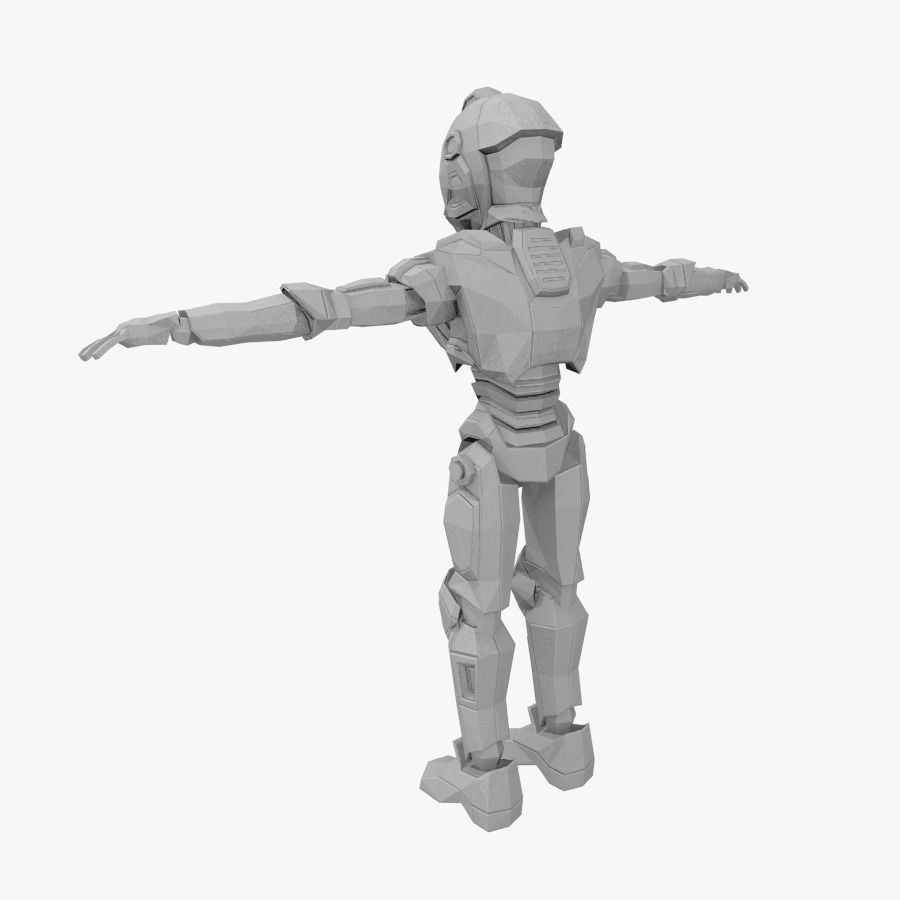 Android Robot Low-poly Low-poly 3D model_9