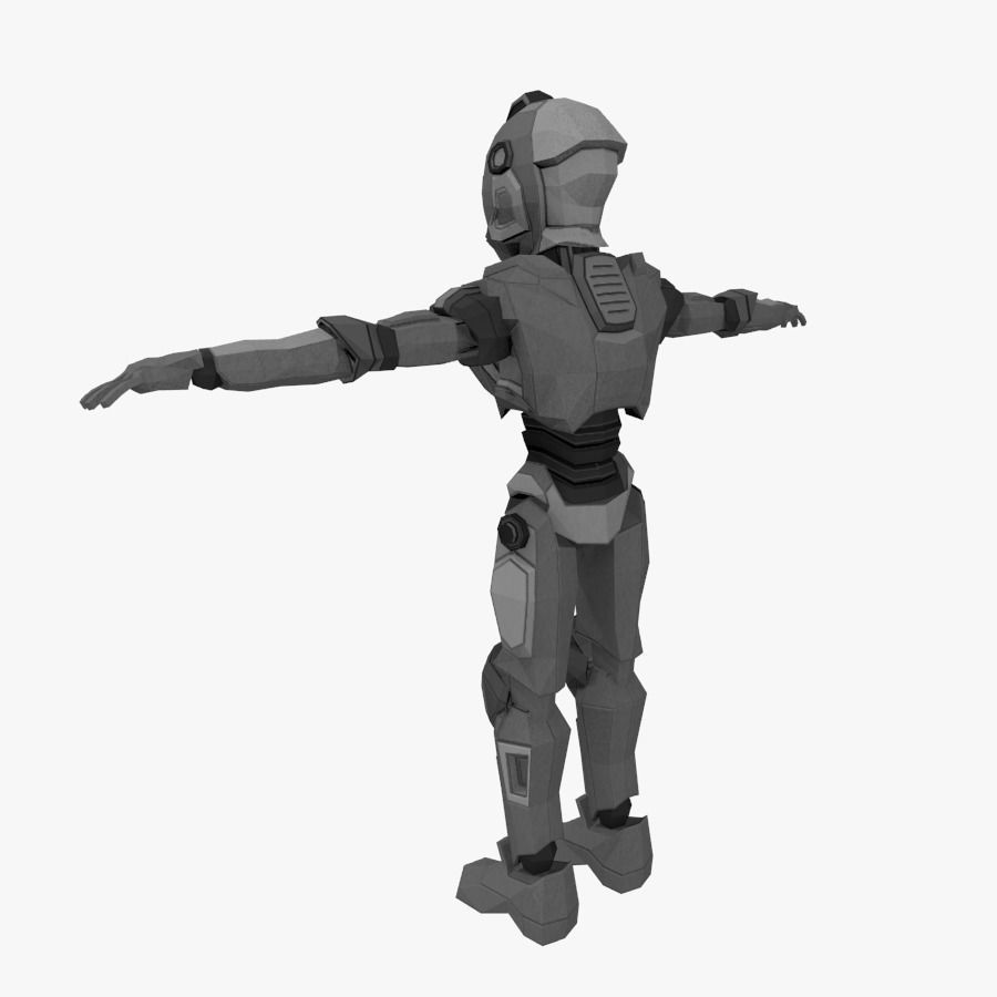Android Robot Low-poly Low-poly 3D model_4