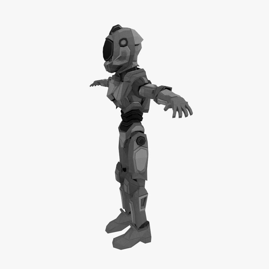 Android Robot Low-poly Low-poly 3D model_3