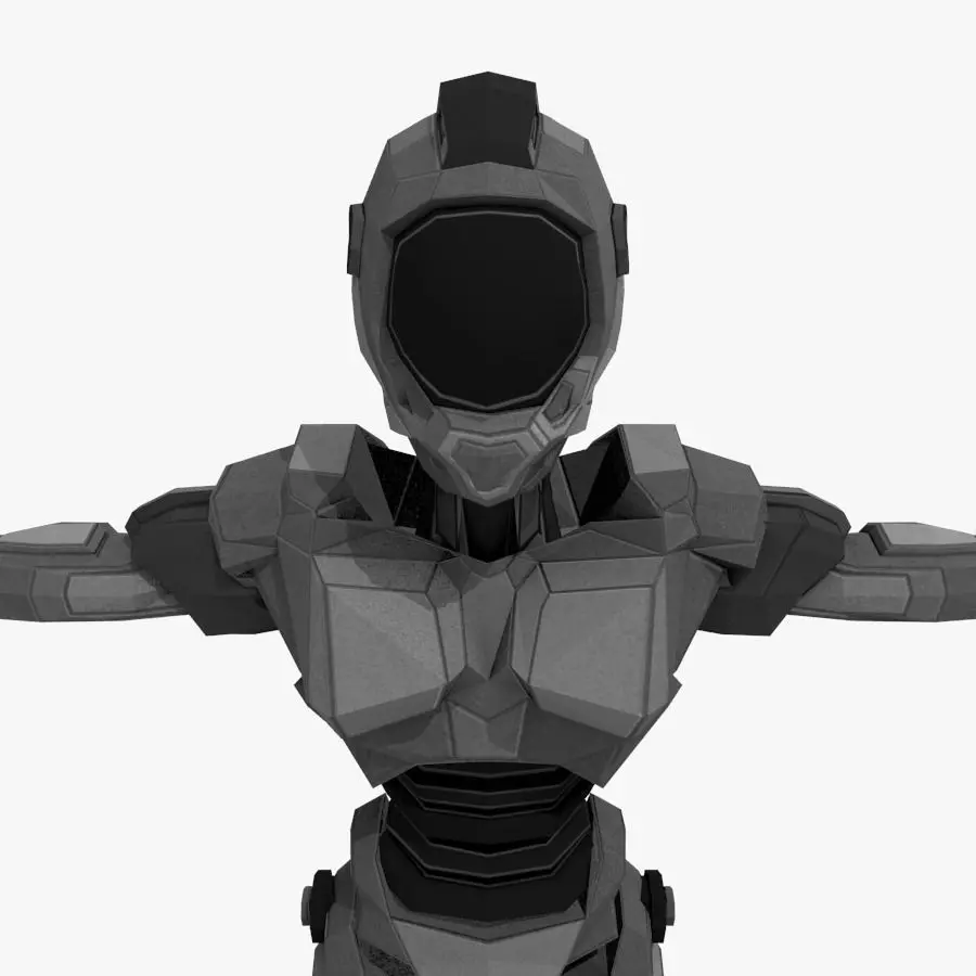 Android Robot Low-poly Low-poly 3D model_0