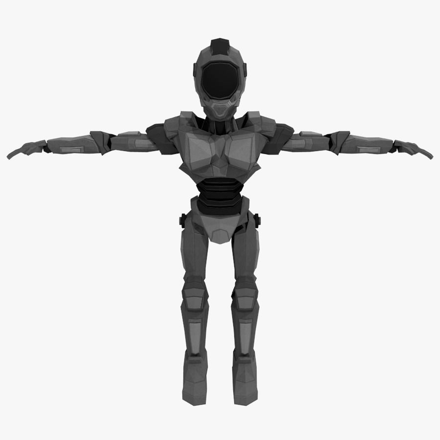 Android Robot Low-poly Low-poly 3D model_1