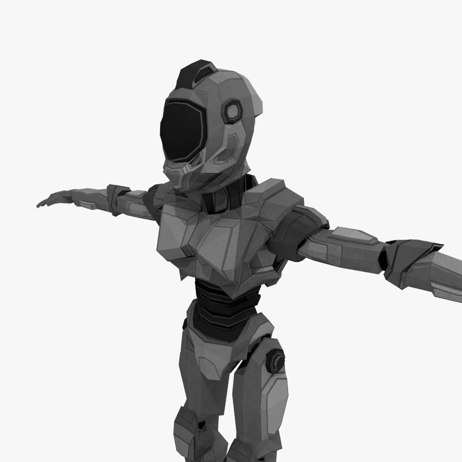 Android Robot Low-poly Low-poly 3D model_2