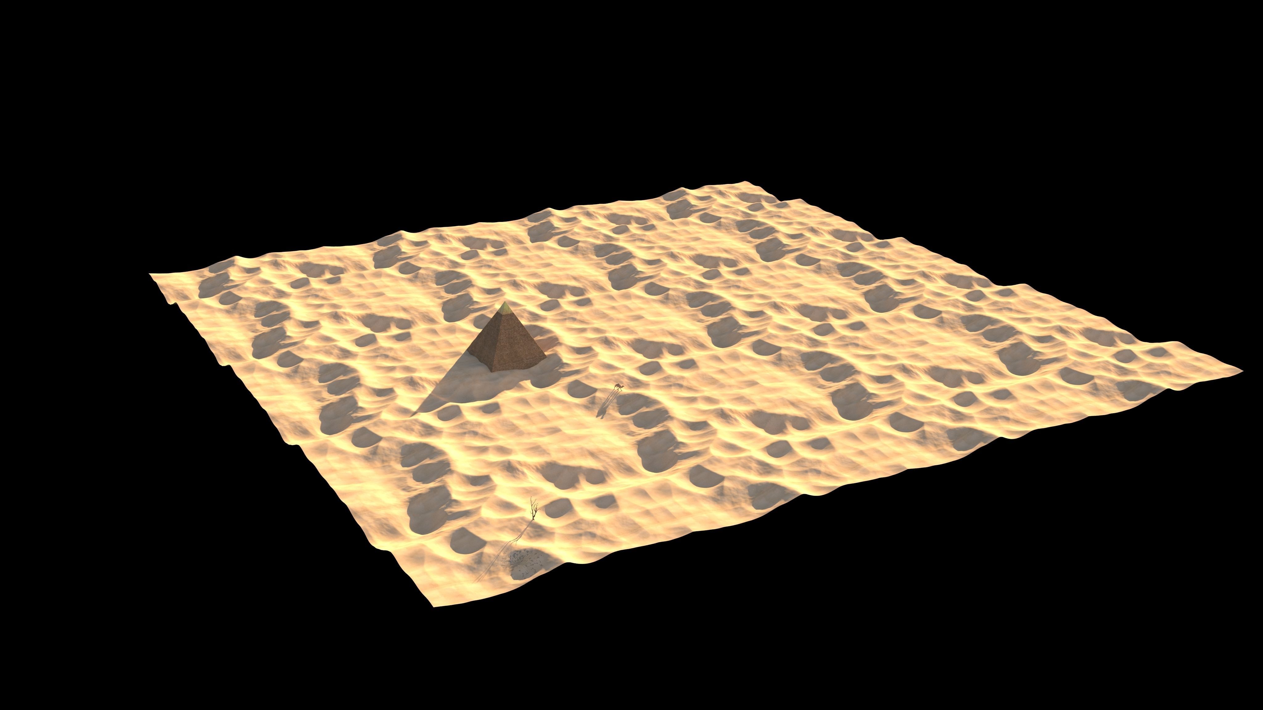 Desert Sand Dune Landscape modular Low-poly 3D model_5