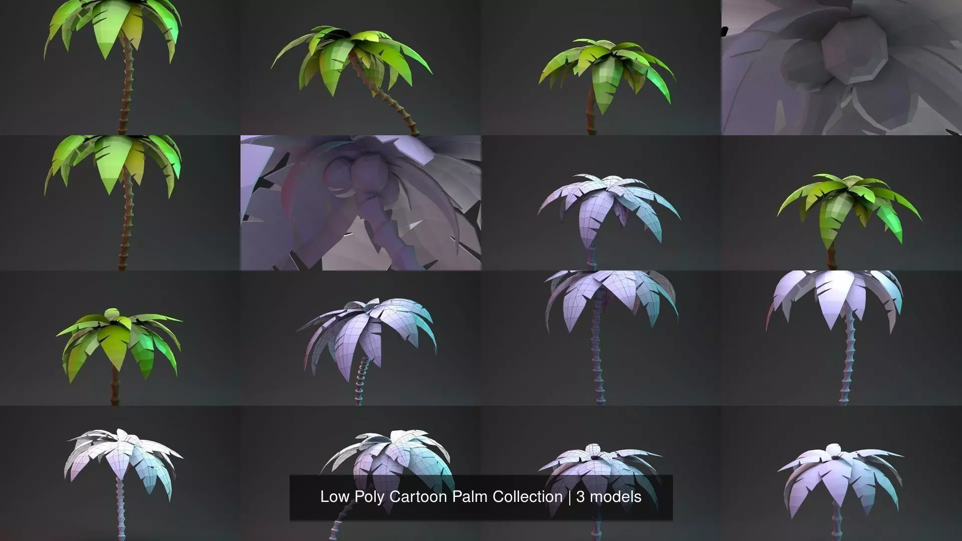 Low Poly Cartoon Palm Collection _1