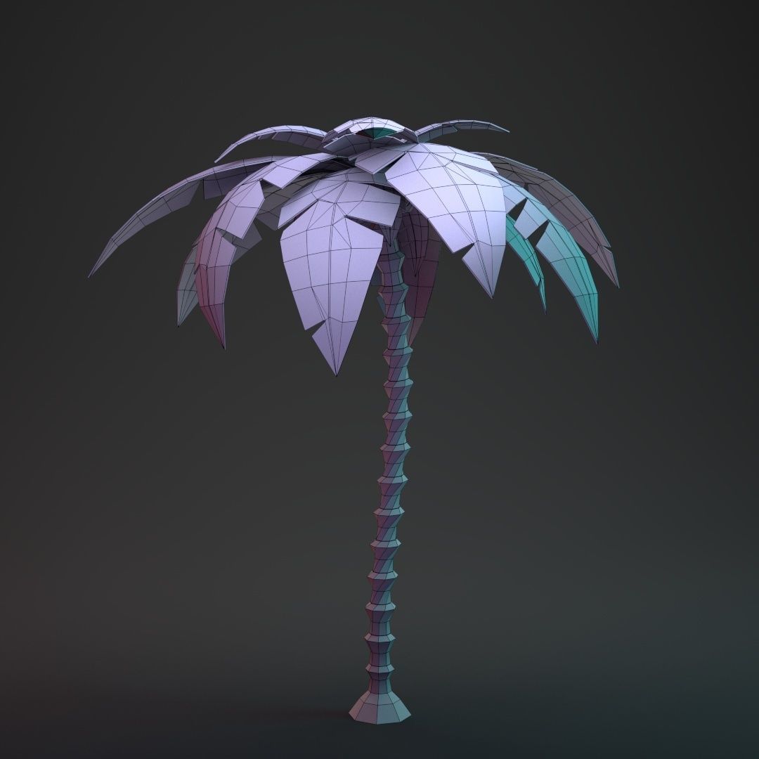 Low Poly Cartoon Palm Collection _6