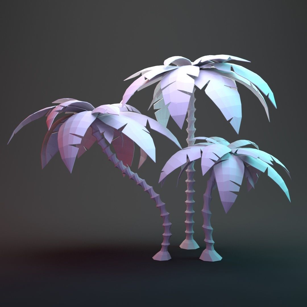 Low Poly Cartoon Palm Collection _2