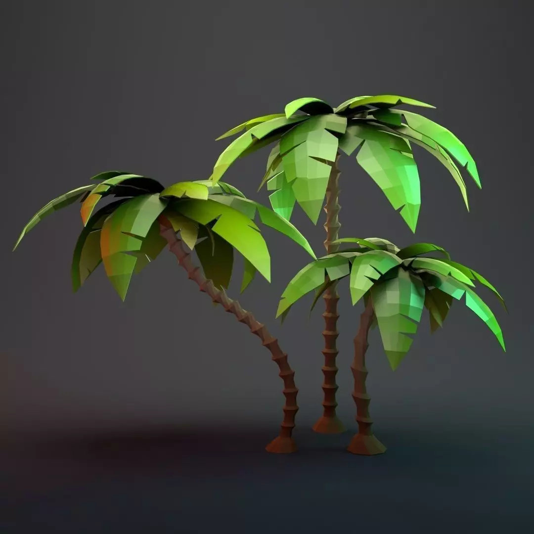 Low Poly Cartoon Palm Collection _0