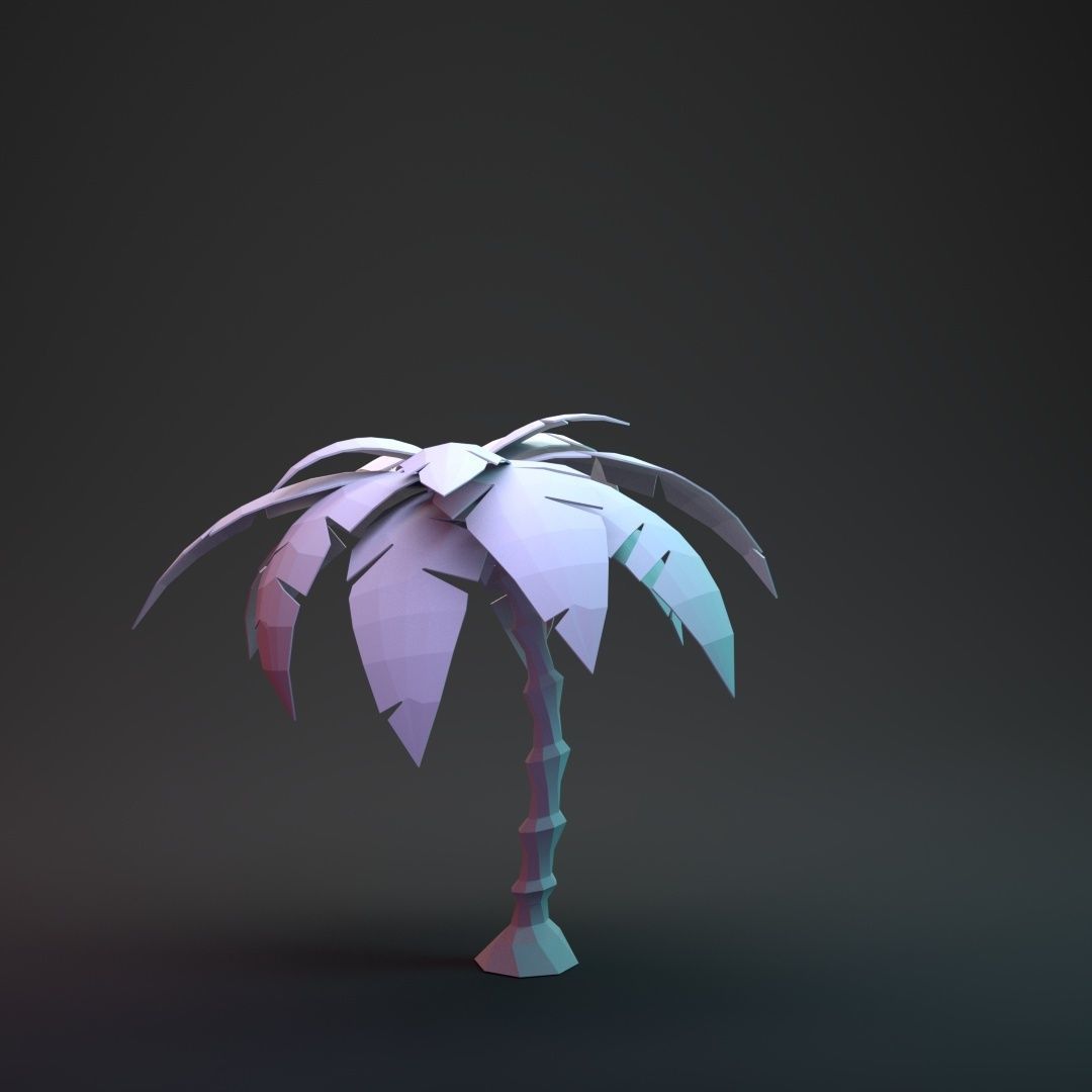 Low Poly Cartoon Palm Collection _11
