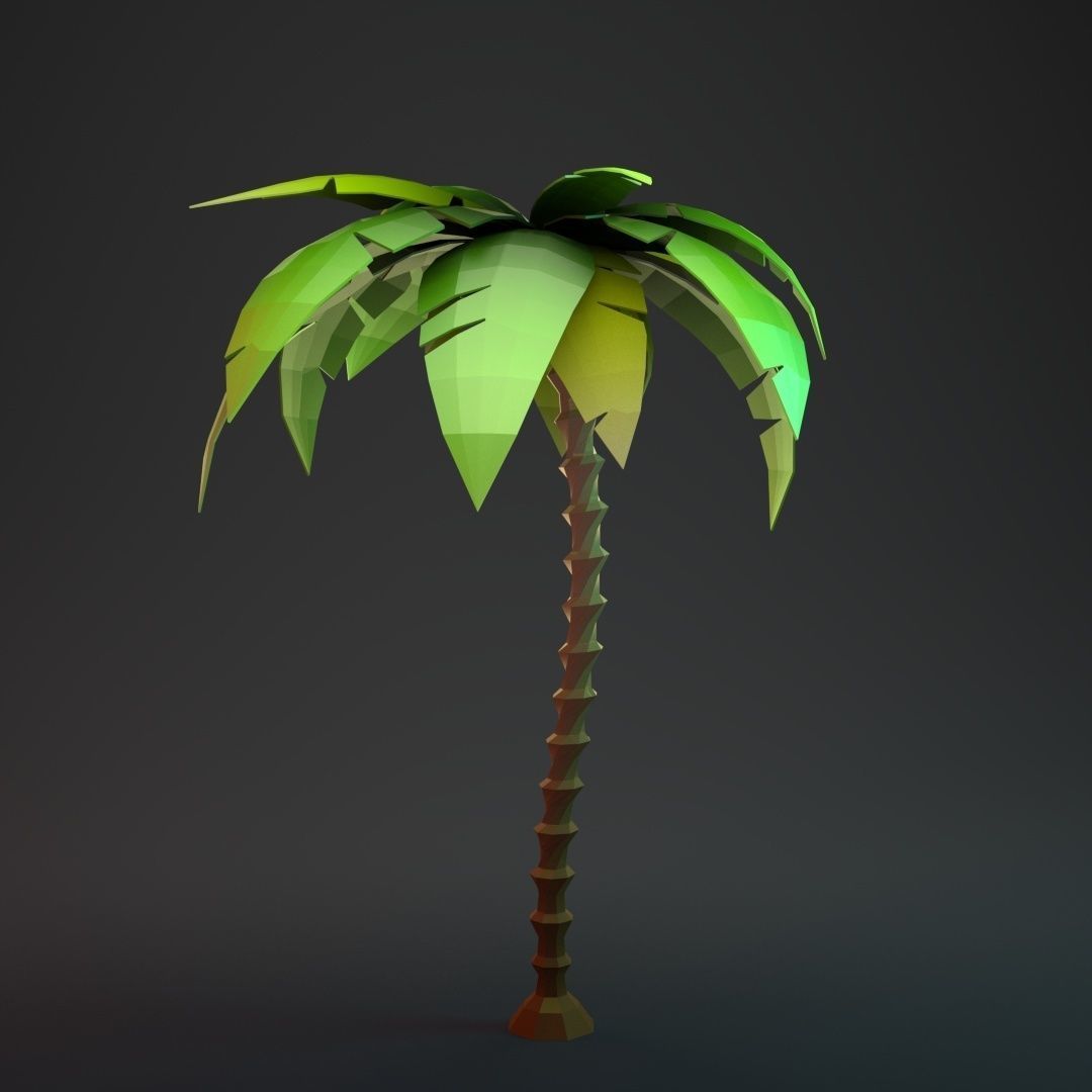 Low Poly Cartoon Palm Collection _4
