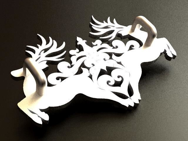 Reindeer Pendant 3D print model_1