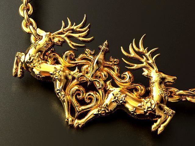 Reindeer Pendant 3D print model_5