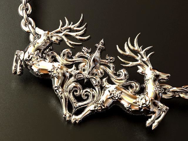 Reindeer Pendant 3D print model_7