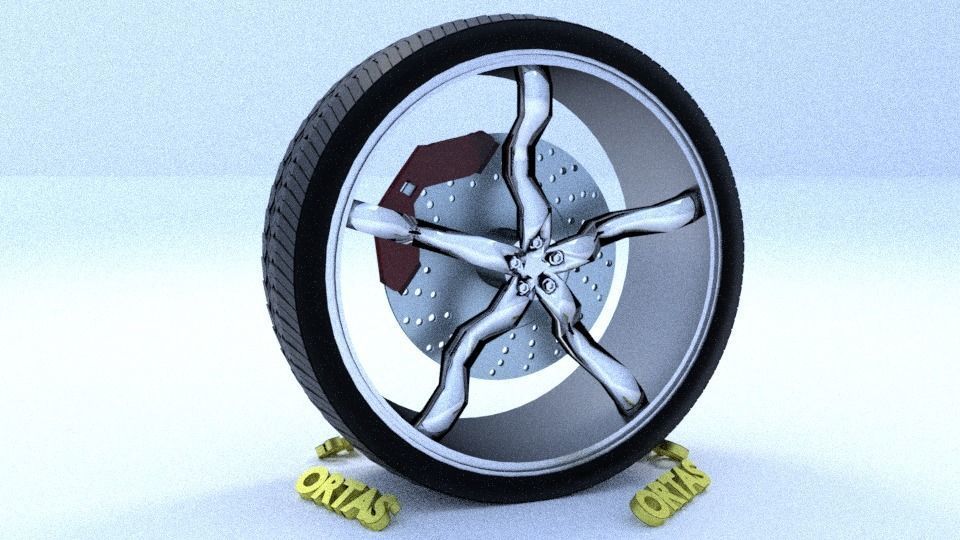 ORTAS CAR RIM 16-17-18-19-20 GAME READY RIM TIRE AND DISC 3D Model Collection_29