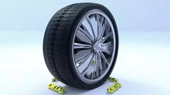 ORTAS CAR RIM 40 GAME READY RIM TIRE AND DISC 3D model