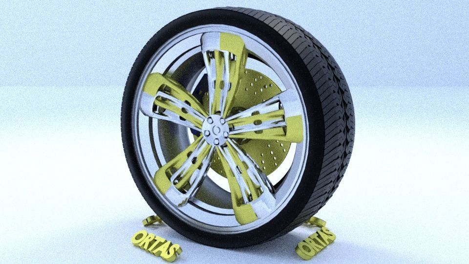 ORTAS CAR RIM 38 GAME READY RIM TIRE AND DISC 3D model_5