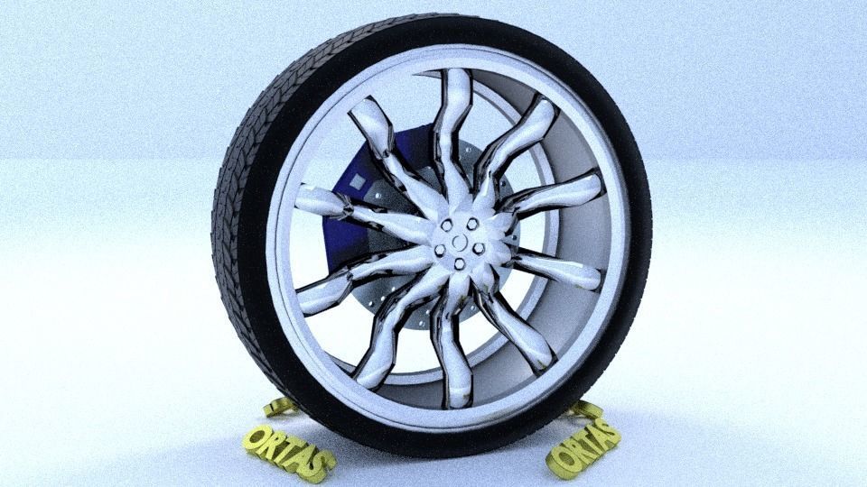 ORTAS CAR RIM 37 GAME READY RIM TIRE AND DISC 3D model_3